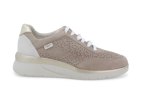 Melluso Scarpe Stringate Estive con Zeppa tomaia Camoscio Beige K55336D-229060